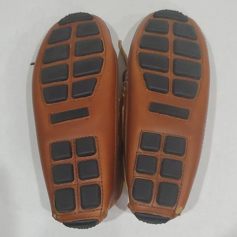 Minnetonka Men's Natural Carmel Moosehide Driving Moccasins Size 9